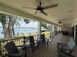 Large Sprawling Covered Deck with 2 Sitting Areas